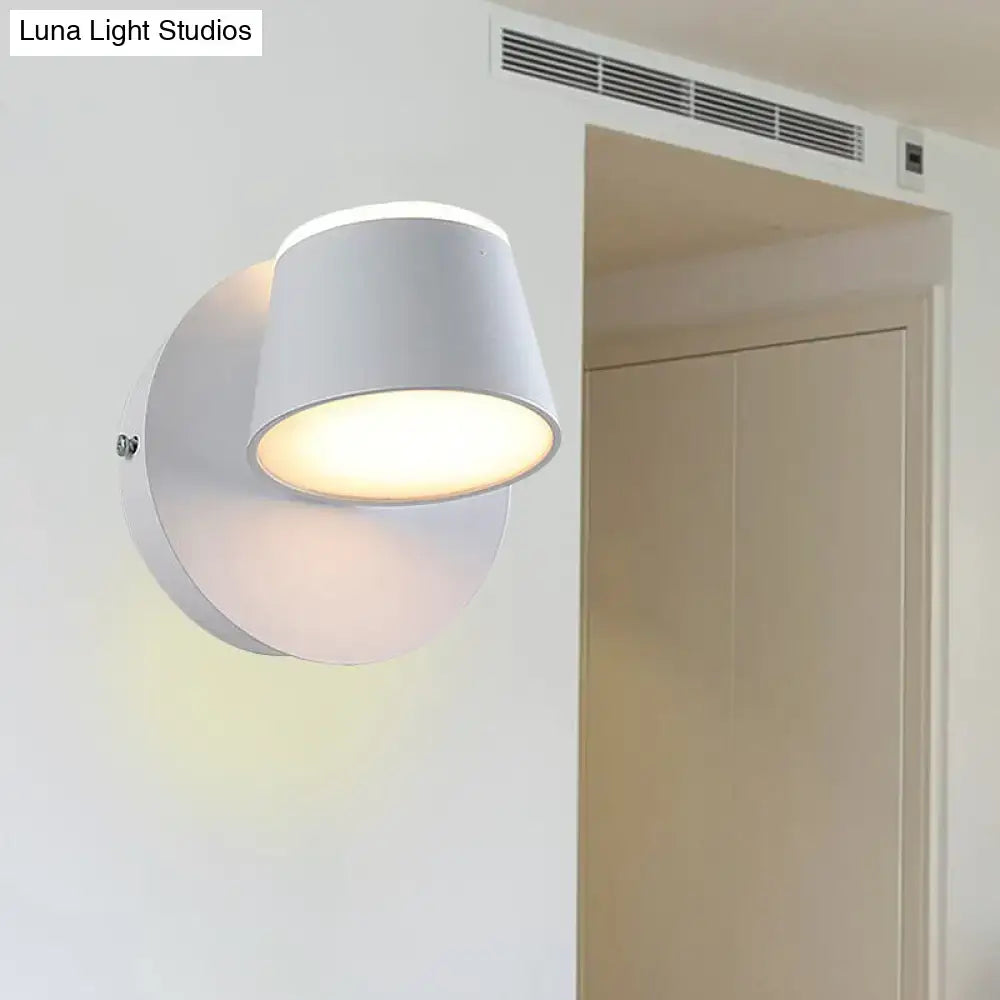Modern black metal shade wall sconce bedroom vanity fixture