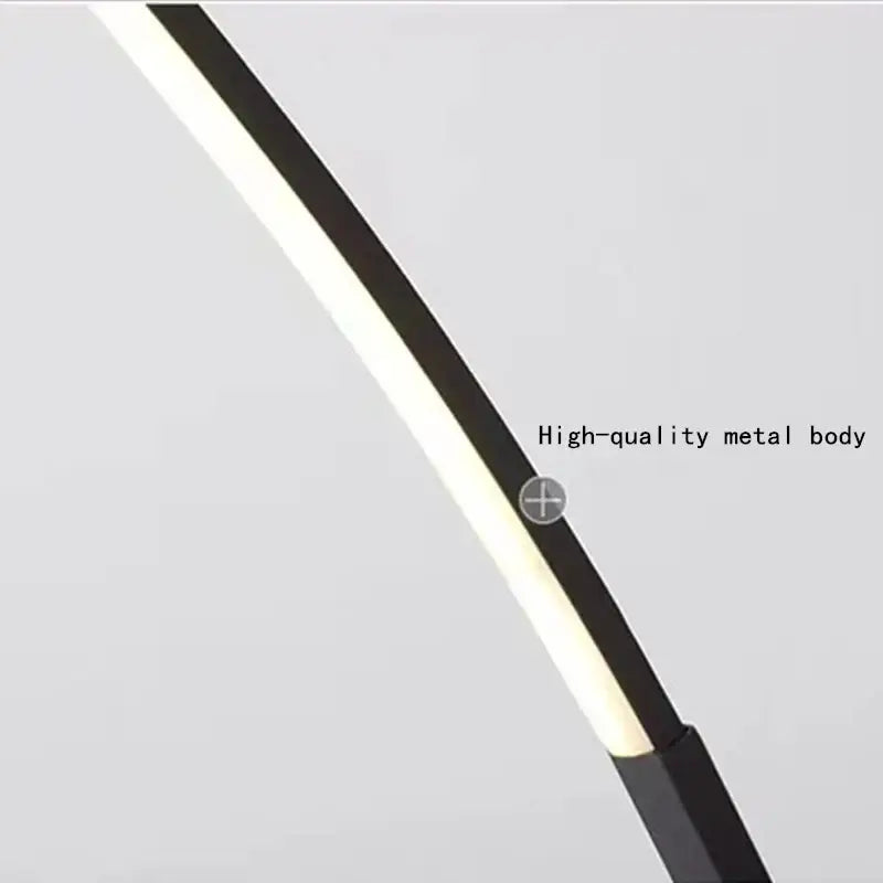 Modern black minimalist arc floor lamp for living room dimmable led