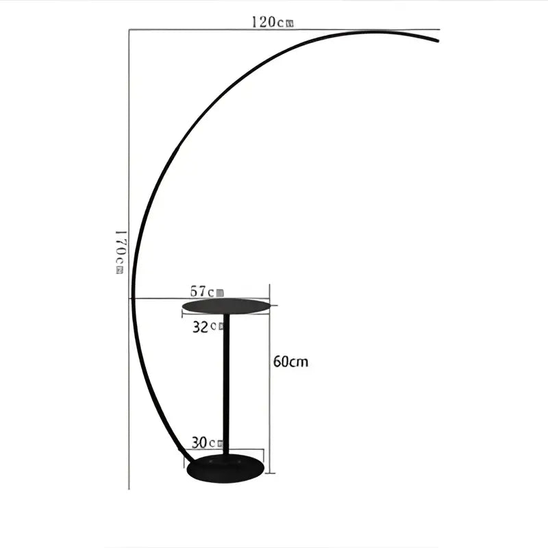 Modern black minimalist arc floor lamp for living room dimmable led