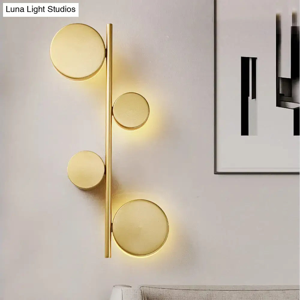 Modern black minimalist circle wall mount led sconce living room