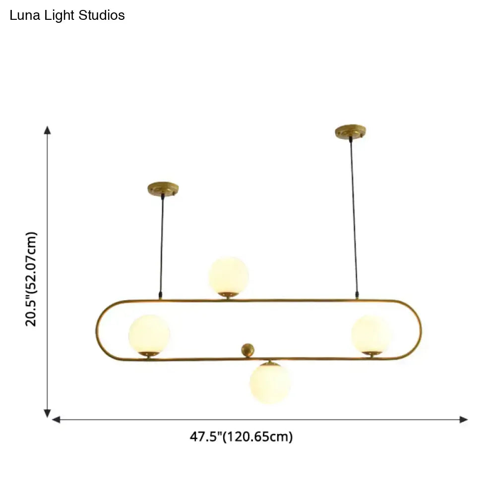 Modern black minimalist ellipse ceiling light with white globes living room