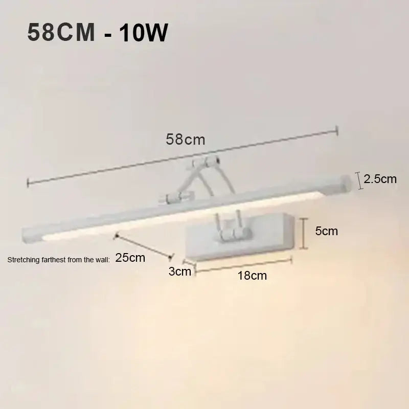 Adjustable LED Wall Lamp Modern Bathroom Light 46cm 56cm AC85-265V Bedroom Sconce DecorBites™