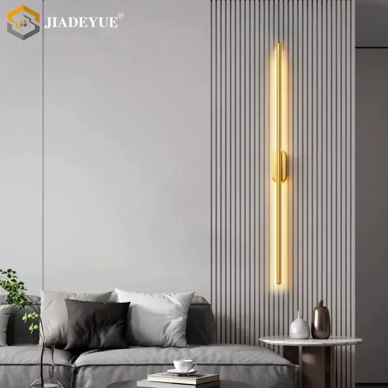 Modern black minimalist led wall lamp for bedroom warm ambient light