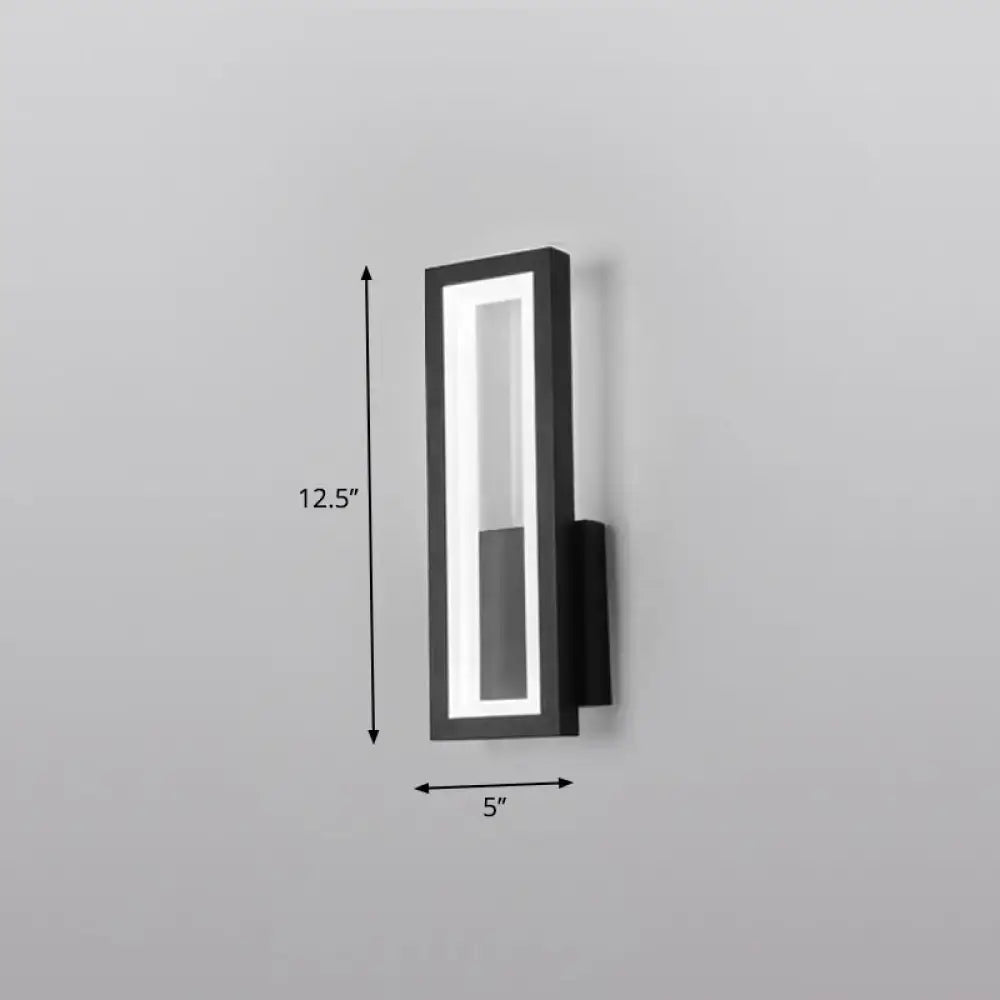 Modern black minimalist led wall sconce – foyer rectangular light