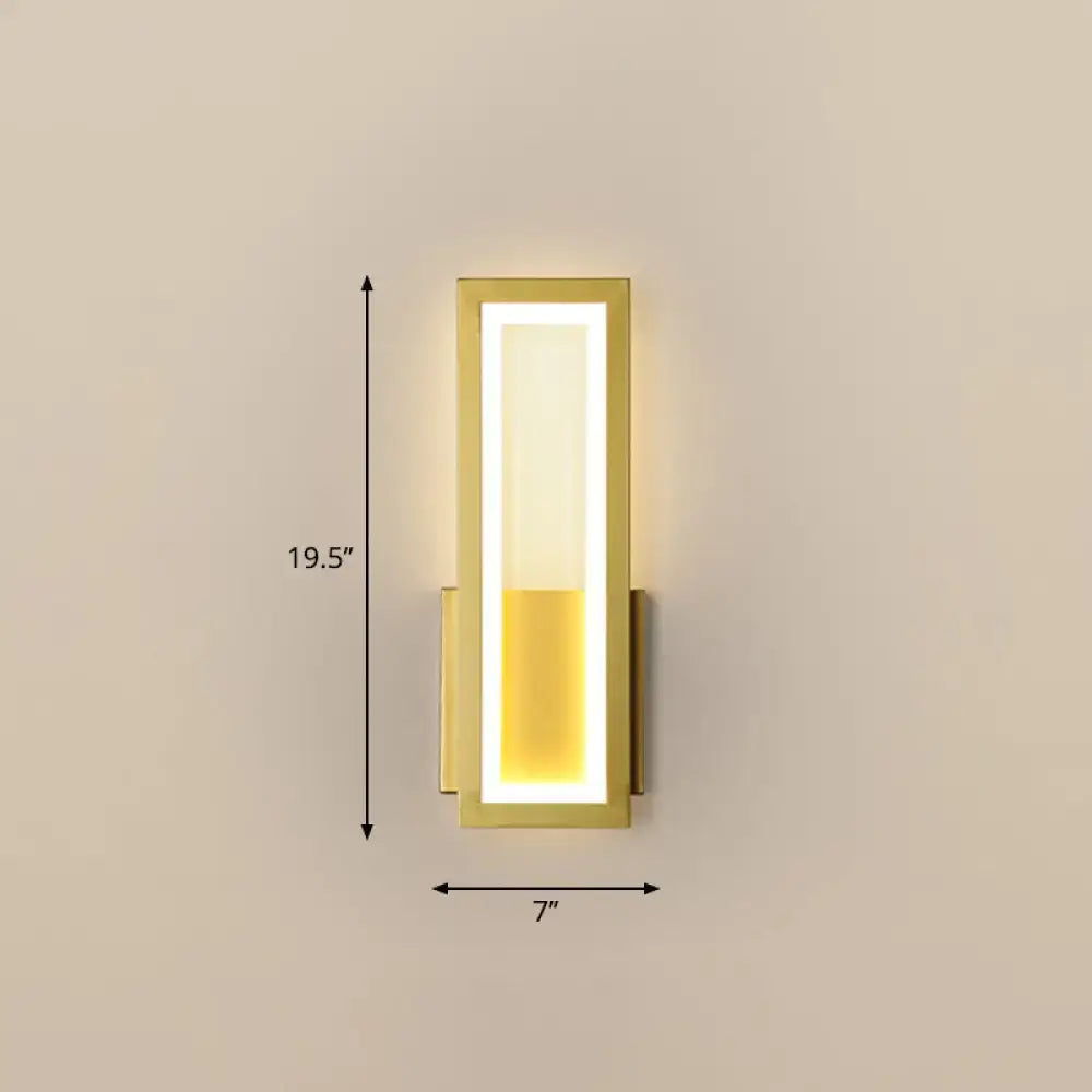 Modern black minimalist led wall sconce – foyer rectangular light