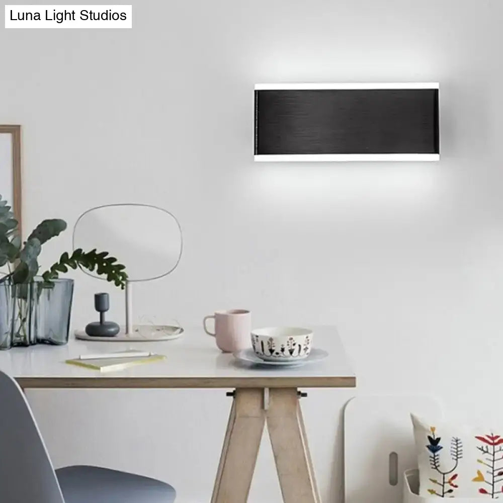 Modern black minimalist rectangle wall light fixture for dining room