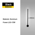 Modern black minimalist rotatable led wall lights for bedroom