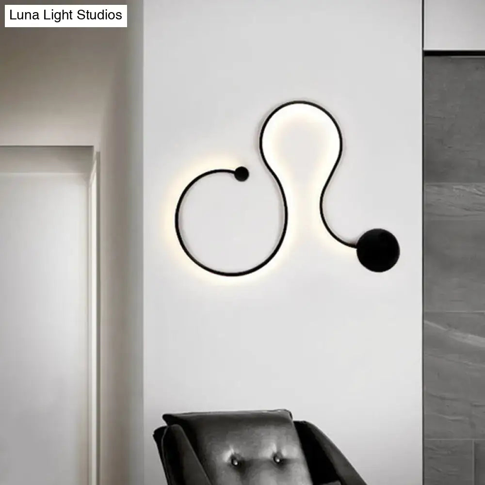 DecorBites™ Modern Metal Snake-Like Wall Sconce Lighting - 25.5"/50" W LED Wall Mount Lamp in Black with Warm/White Light