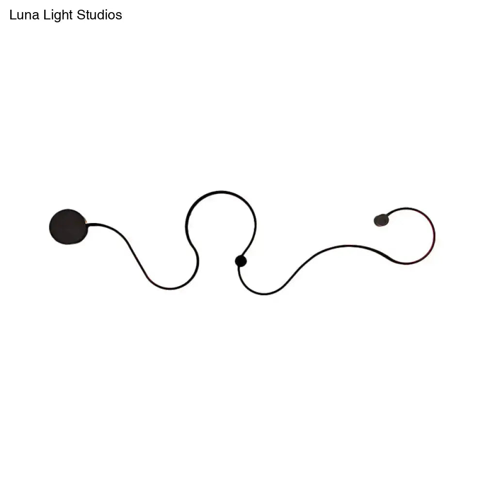 DecorBites™ Modern Metal Snake-Like Wall Sconce Lighting - 25.5"/50" W LED Wall Mount Lamp in Black with Warm/White Light