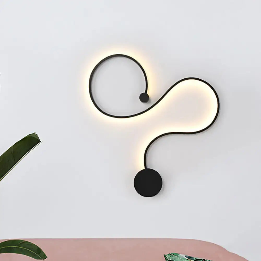 DecorBites™ Modern Metal Snake-Like Wall Sconce Lighting - 25.5"/50" W LED Wall Mount Lamp in Black with Warm/White Light