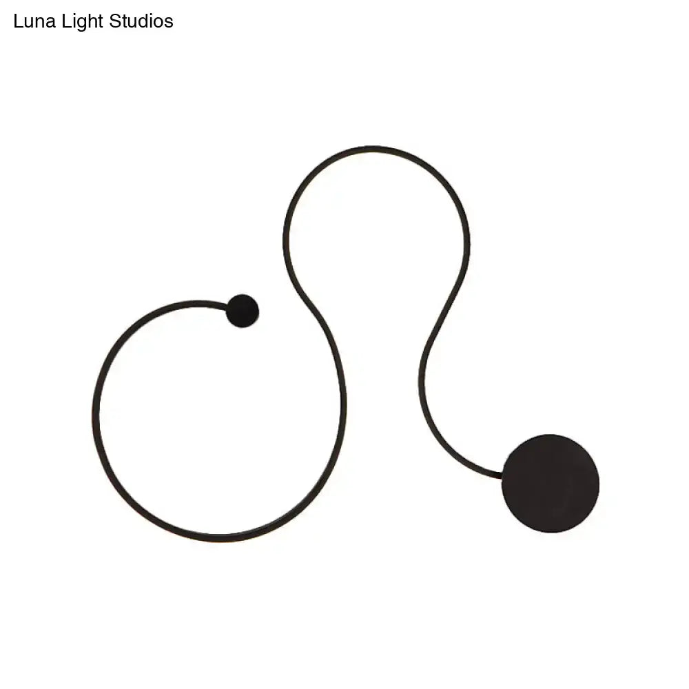 DecorBites™ Modern Metal Snake-Like Wall Sconce Lighting - 25.5"/50" W LED Wall Mount Lamp in Black with Warm/White Light