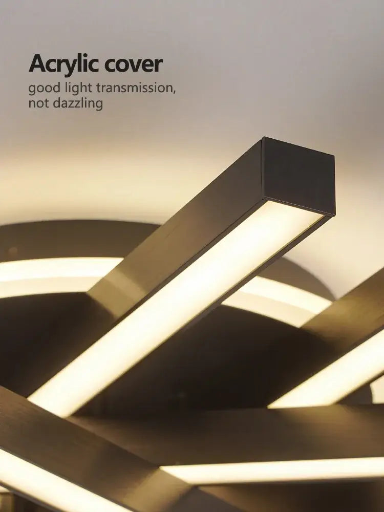 Modern black nordic led ceiling chandelier for living room