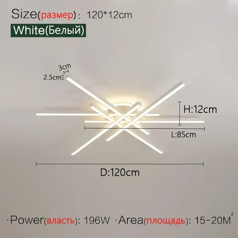 Modern black nordic led ceiling chandelier for living room