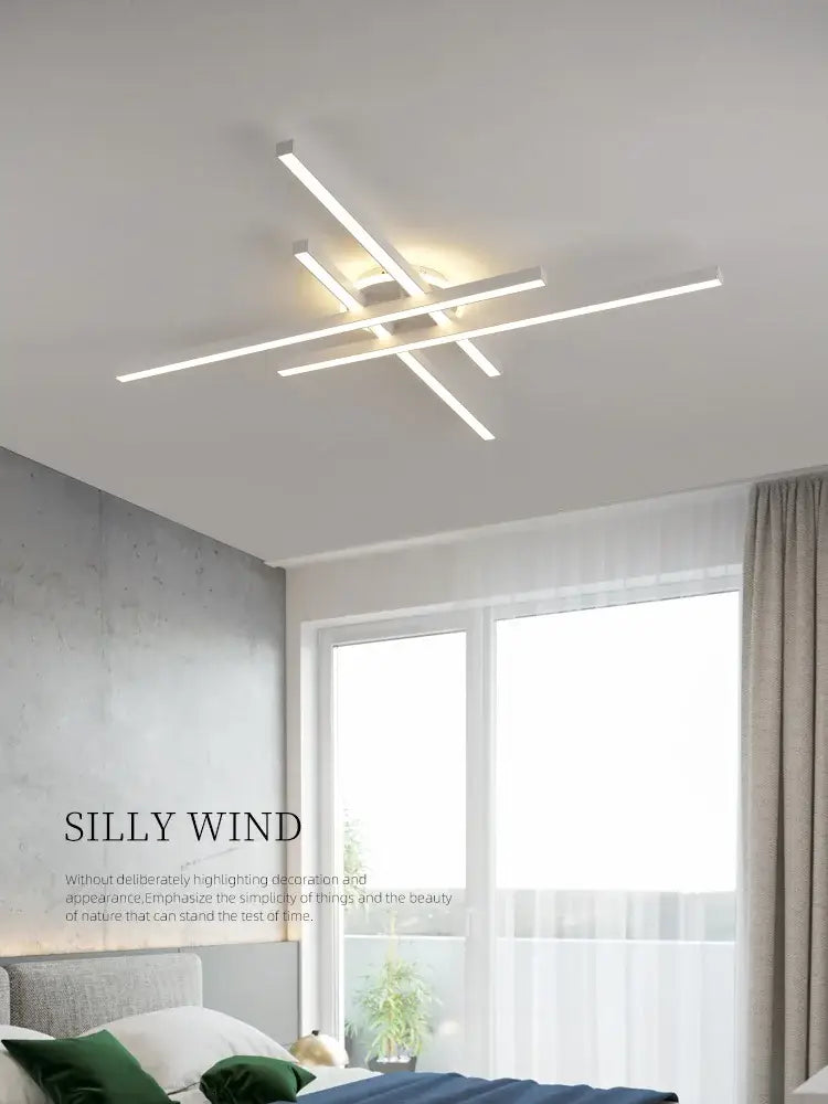 Modern black nordic led ceiling chandelier for living room