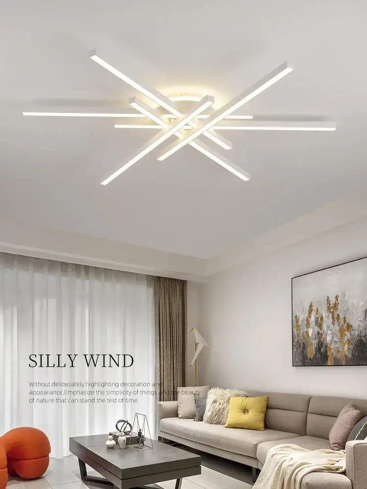 Modern black nordic led ceiling chandelier for living room