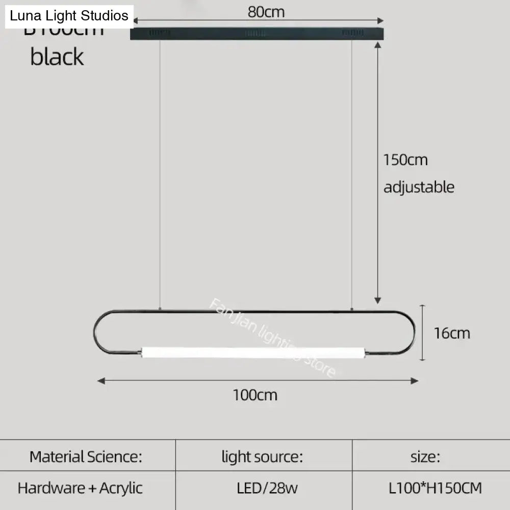 DecorBites™ Nordic Minimalist Bar Hanging Rectangular Frame Pendant Light