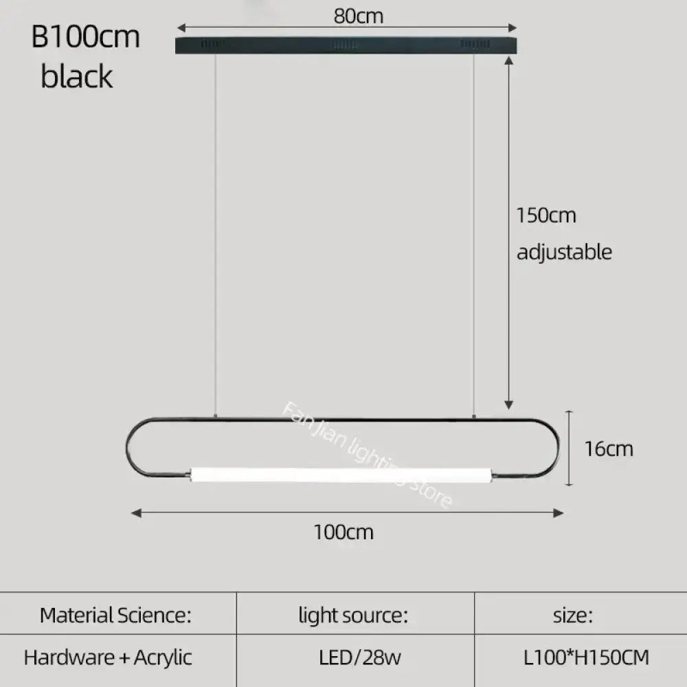 DecorBites™ Nordic Minimalist Bar Hanging Rectangular Frame Pendant Light