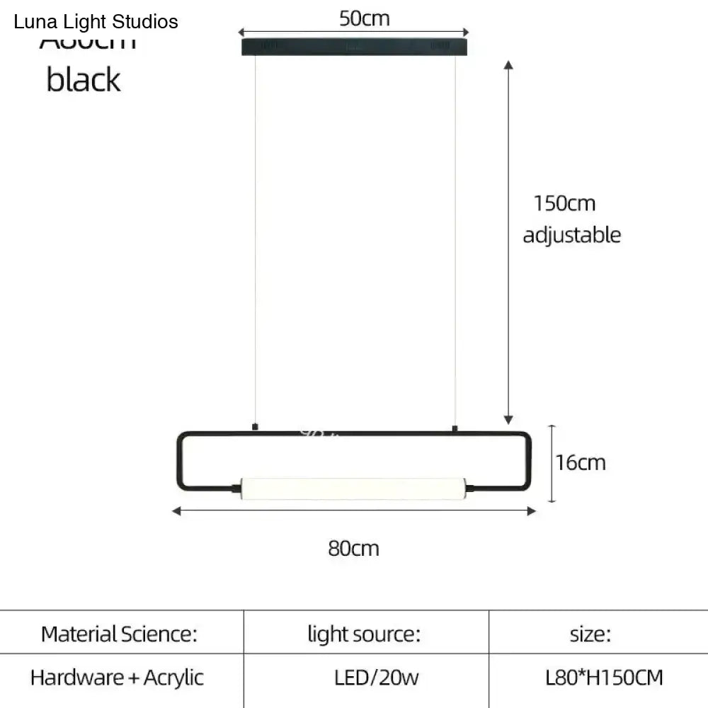 DecorBites™ Nordic Minimalist Bar Hanging Rectangular Frame Pendant Light