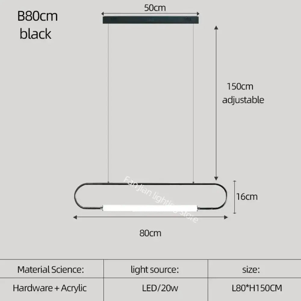 DecorBites™ Nordic Minimalist Bar Hanging Rectangular Frame Pendant Light