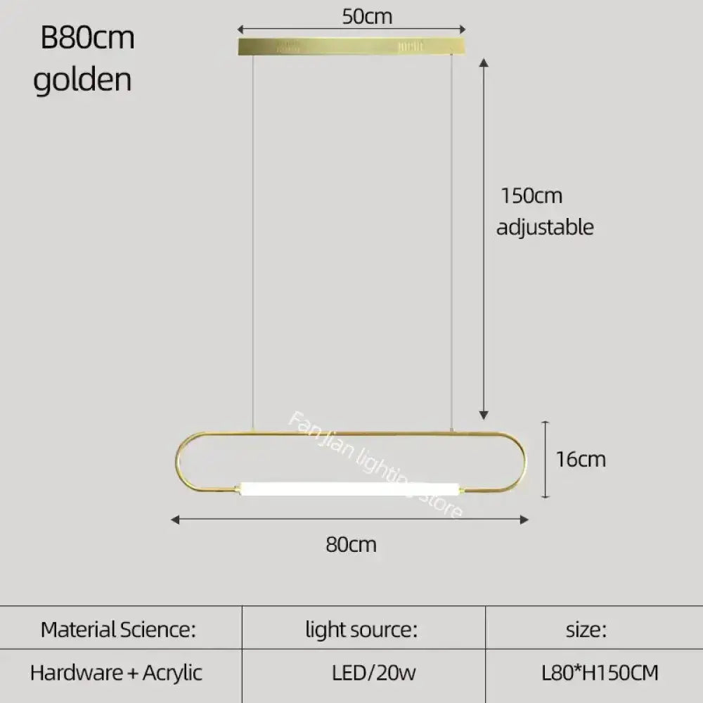 DecorBites™ Nordic Minimalist Bar Hanging Rectangular Frame Pendant Light