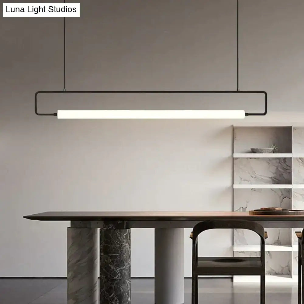 DecorBites™ Nordic Minimalist Bar Hanging Rectangular Frame Pendant Light