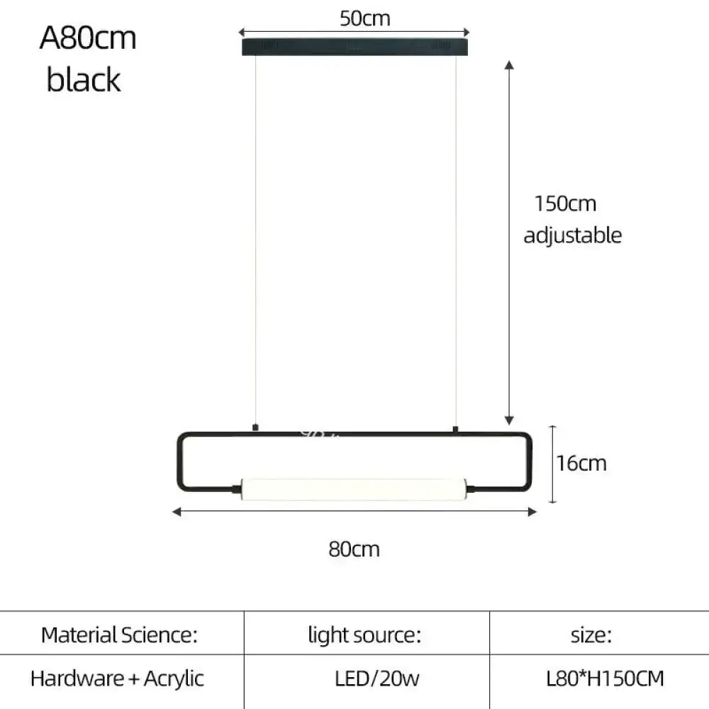 DecorBites™ Nordic Minimalist Bar Hanging Rectangular Frame Pendant Light