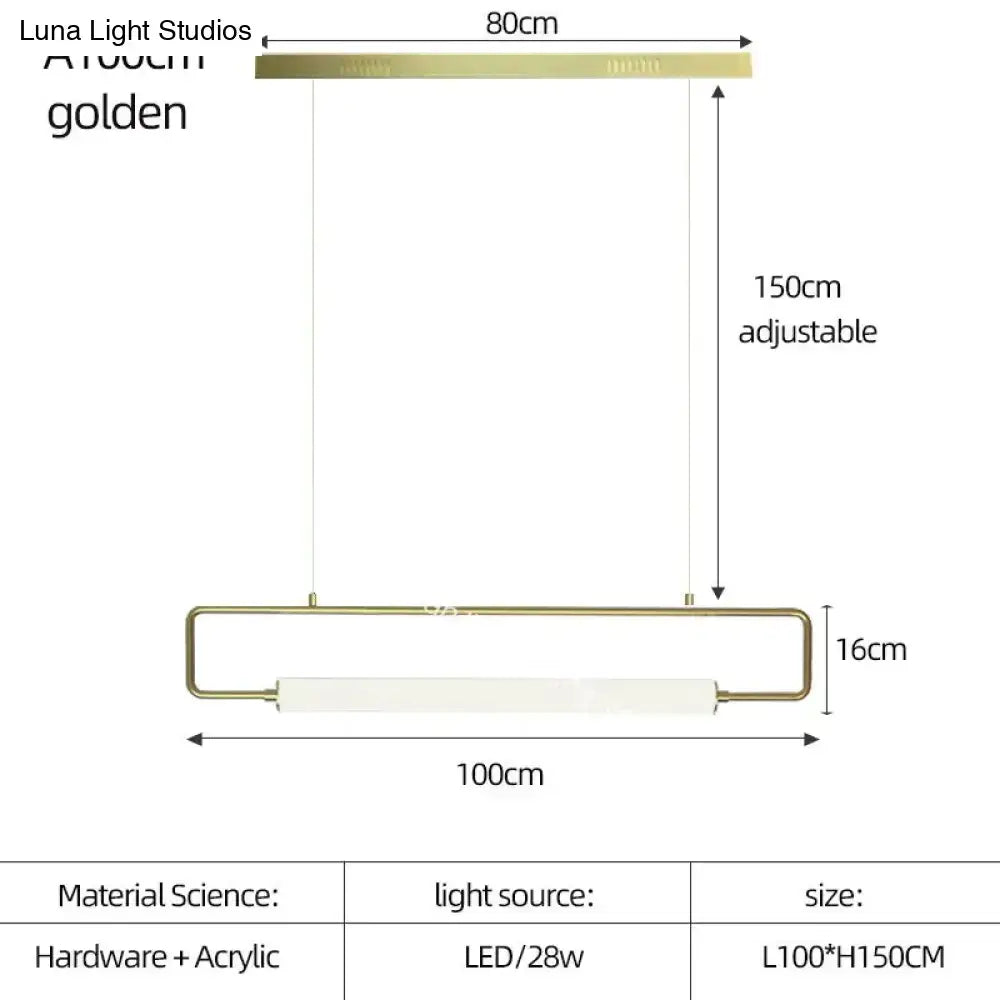 DecorBites™ Nordic Minimalist Bar Hanging Rectangular Frame Pendant Light