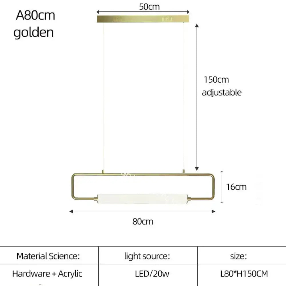 DecorBites™ Nordic Minimalist Bar Hanging Rectangular Frame Pendant Light