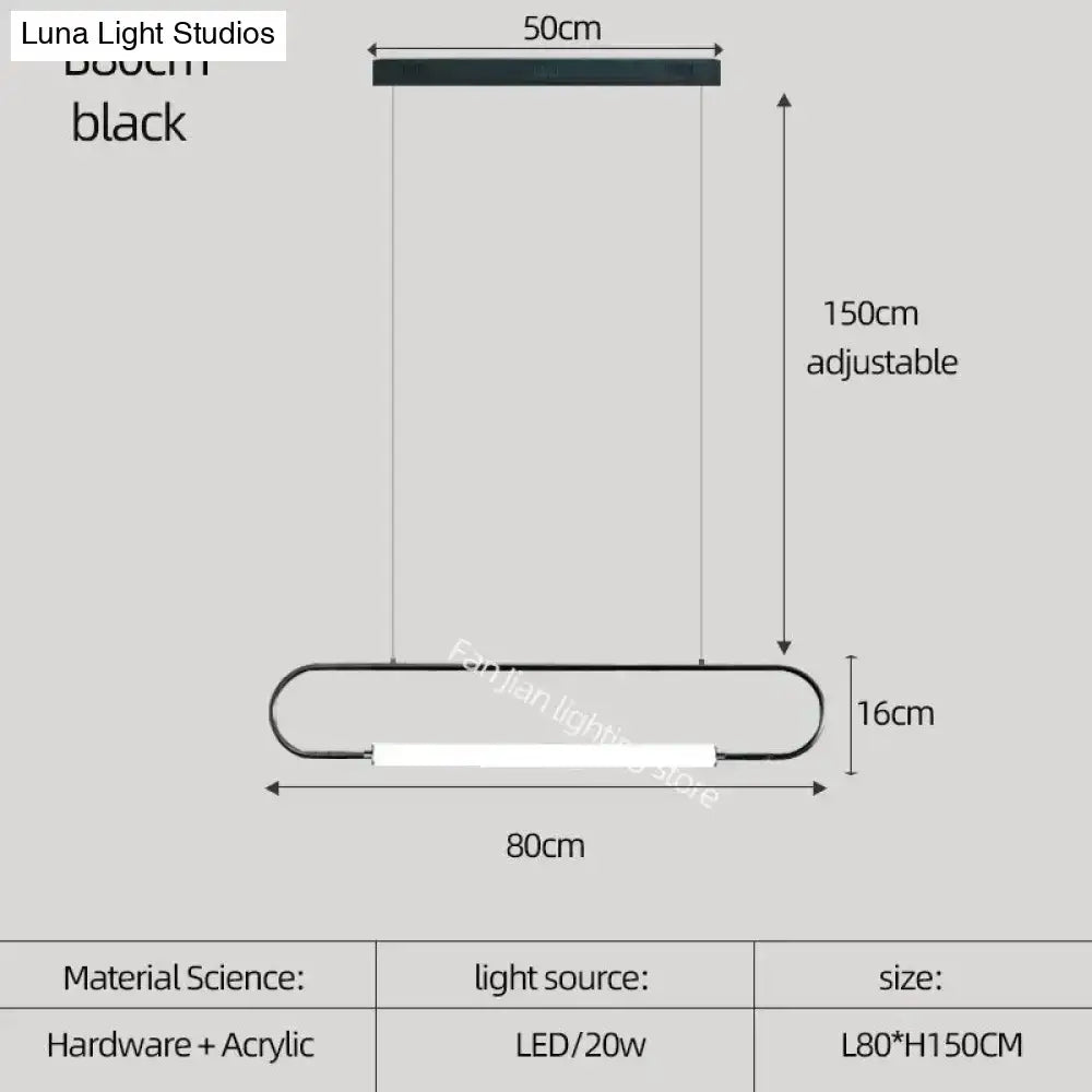 DecorBites™ Nordic Minimalist Bar Hanging Rectangular Frame Pendant Light