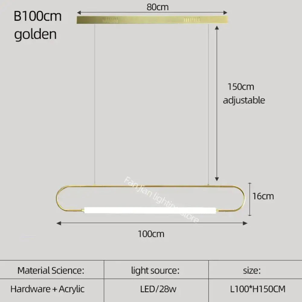 DecorBites™ Nordic Minimalist Bar Hanging Rectangular Frame Pendant Light
