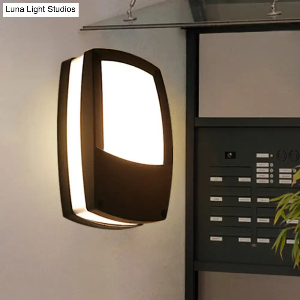 DecorBites™ Contemporary Outdoor Black LED Wall Lamp - Acrylic Mount Light Fixture