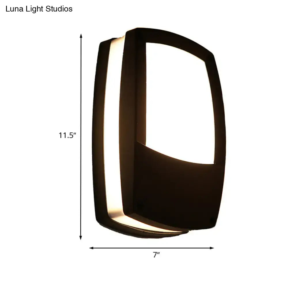 DecorBites™ Contemporary Outdoor Black LED Wall Lamp - Acrylic Mount Light Fixture