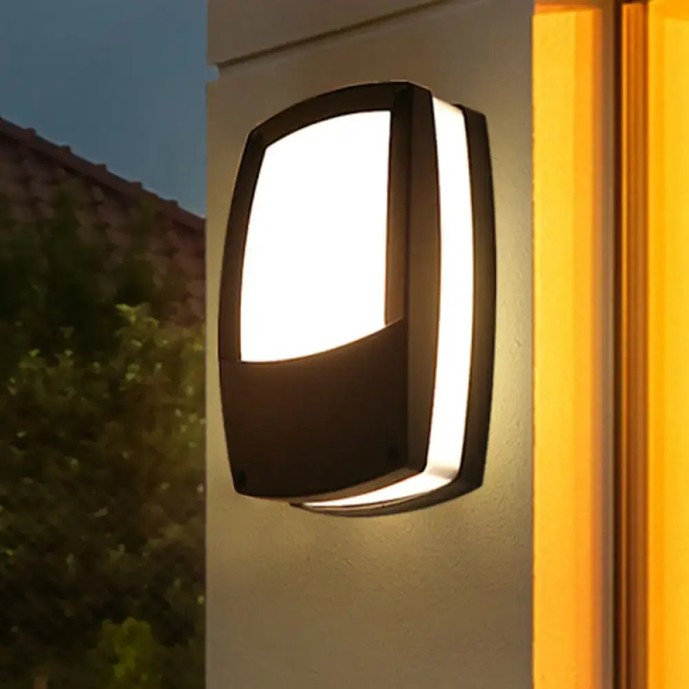 DecorBites™ Contemporary Outdoor Black LED Wall Lamp - Acrylic Mount Light Fixture