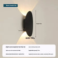 Modern black oval led outdoor porch wall light garden sconce