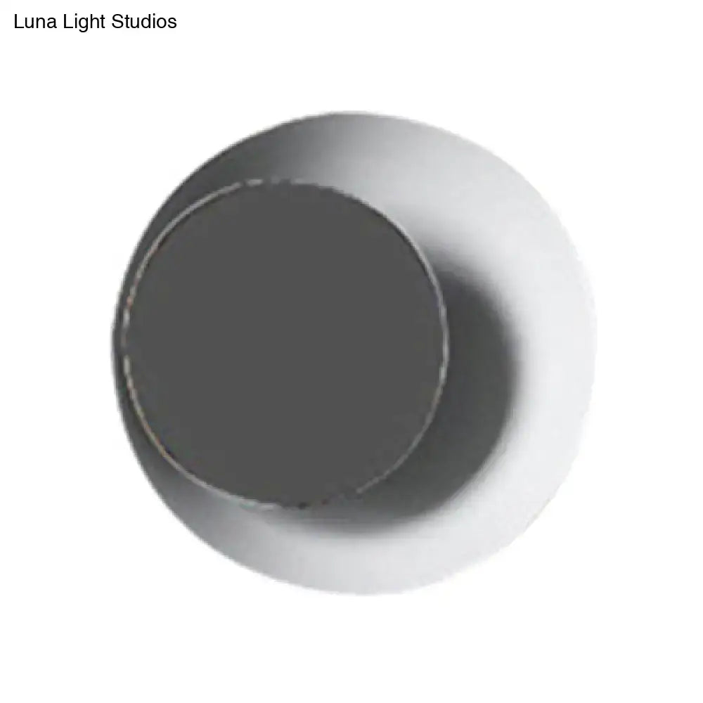 DecorBites™ Macaron LED Circle Sconce Light in Black/Grey/Pink - Wall Mount Fixture (10"/13" Dia)