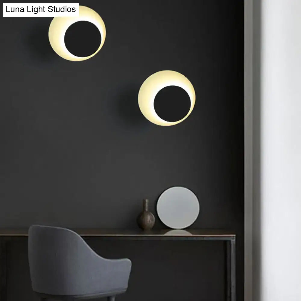 DecorBites™ Macaron LED Circle Sconce Light in Black/Grey/Pink - Wall Mount Fixture (10"/13" Dia)