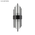 Modern black prism crystal wall light living room sconce