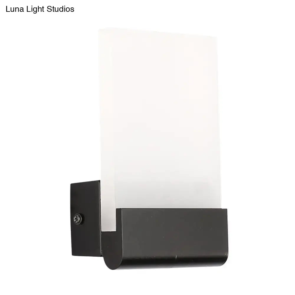Modern black rectangle led wall sconce bedroom light bulb included