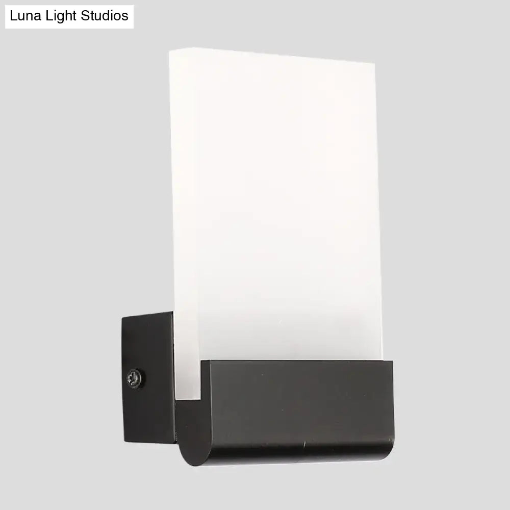 Modern black rectangle led wall sconce bedroom light bulb included