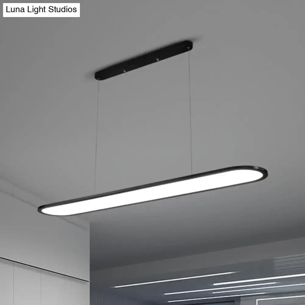 Modern black rectangular led island lamp kitchen pendant light