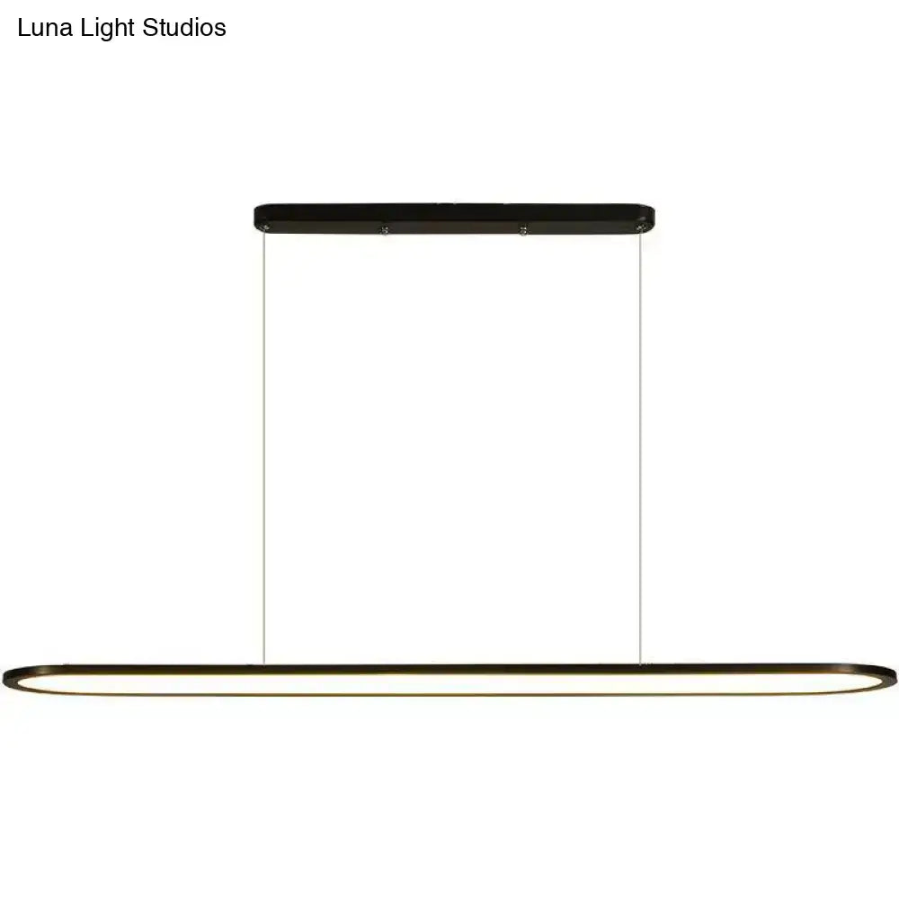 Modern black rectangular led island lamp kitchen pendant light