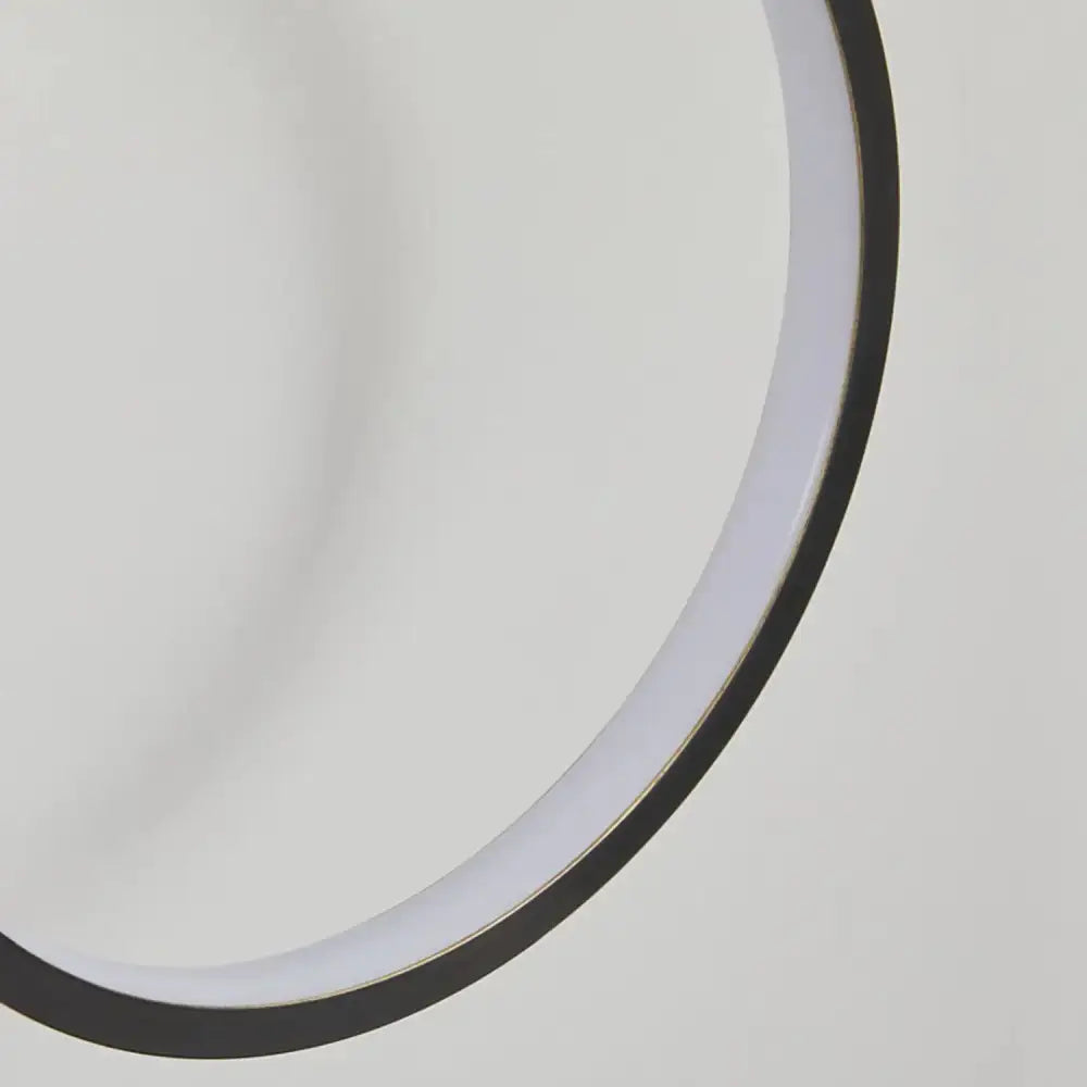 Modern black ring led wall lamp bedroom oval sconce light