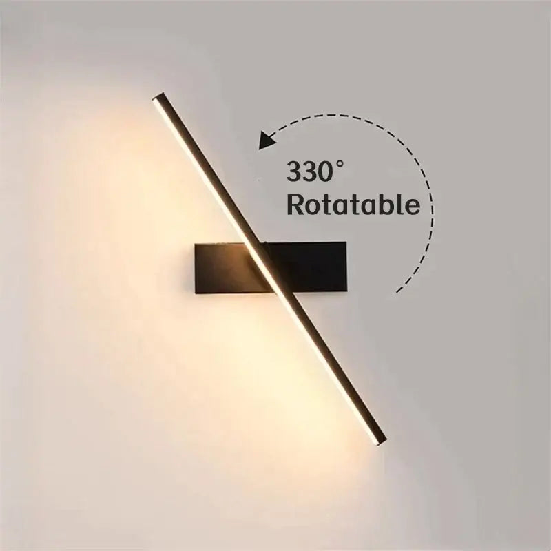 Modern black rotatable led wall sconce bedroom light fixture