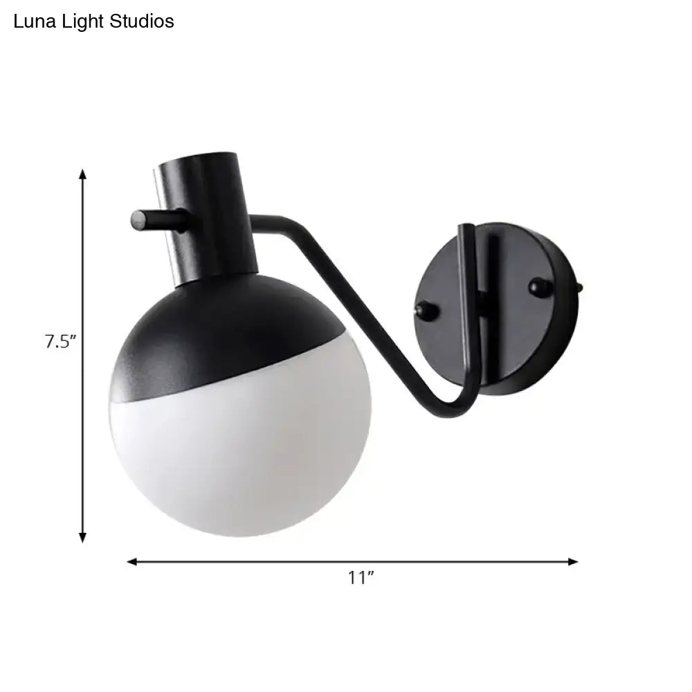 DecorBites™ Modern Gold Wall Mount Sconce Light with Global Milk Glass Shade - 1 Light for Living Room
