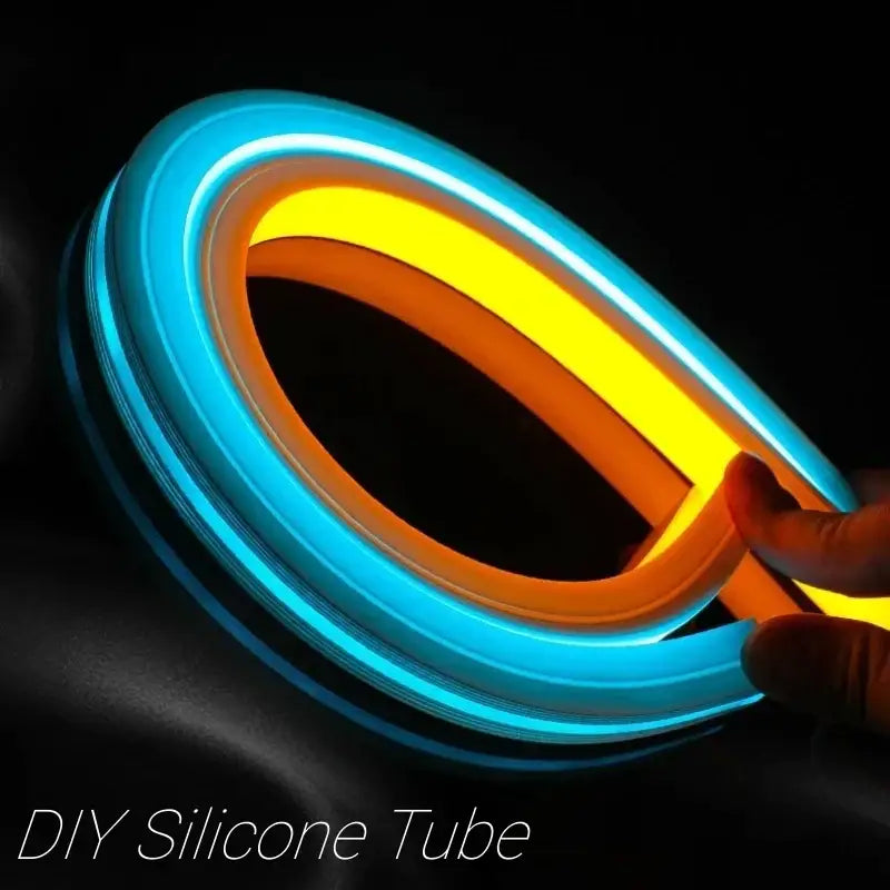 DecorBites™ Black Silicone Tube LED Neon Light for Outdoor Flexible Strip Lights
