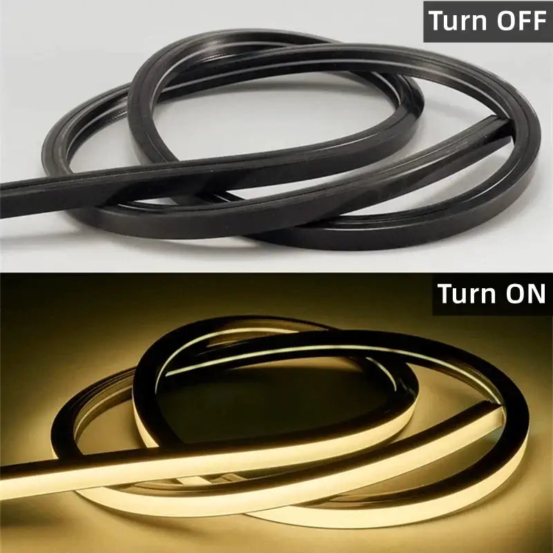 DecorBites™ Black Silicone Tube LED Neon Light for Outdoor Flexible Strip Lights