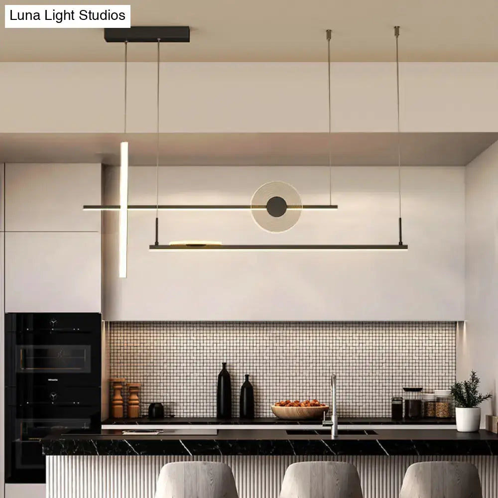 DecorBites™ Contemporary LED Bar Pendant Light Fixture - Stylish Acrylic Island Chandelier for Dining Room