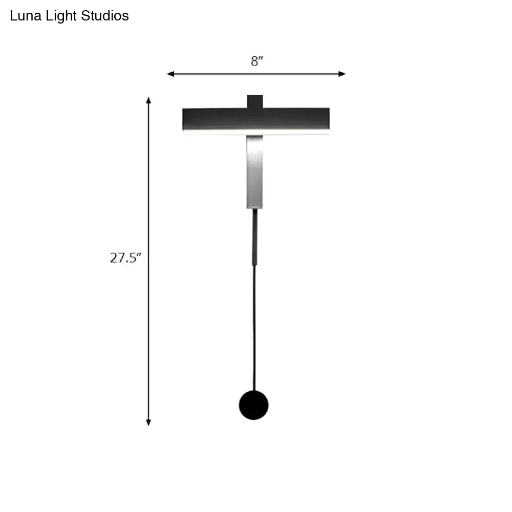 Modern black & silver led wall lamp with adjustable arm bedroom