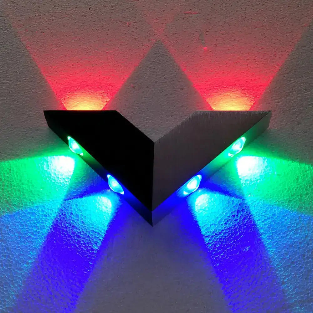 Modern black & silver metal sconce led wall light bedroom rgb decor