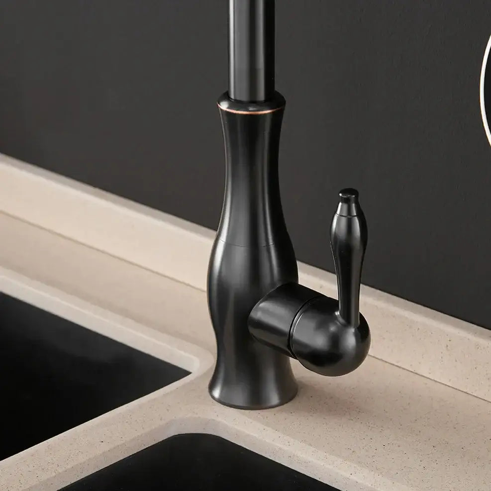 DecorBites™ Black Single Handle Pull Out Kitchen Faucet - Swivel 360° Water Mixer Tap